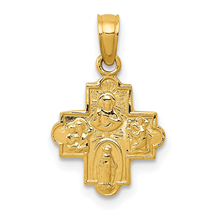 14k Yellow Gold Miniature 4 Way Medal Pendant