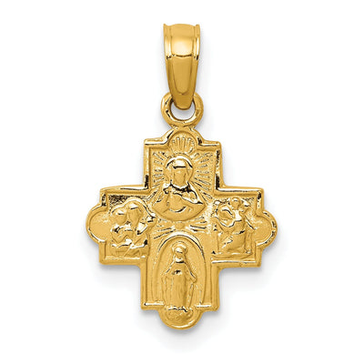 14k Yellow Gold Miniature 4 Way Medal at $ 84.35 only from Jewelryshopping.com