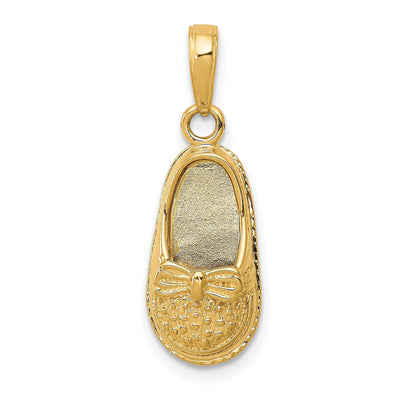 14k Yellow Gold 3-D Baby Shoe with Bow Pendant. at $ 196.58 only from Jewelryshopping.com