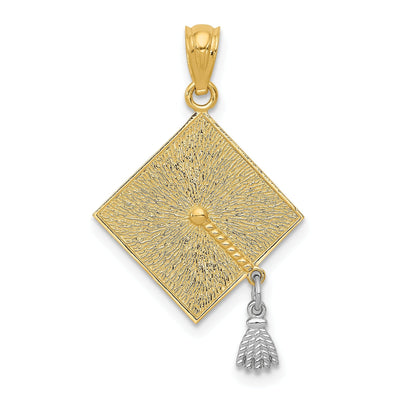 14k Two-tone Graduation Cap Pendant at $ 120.09 only from Jewelryshopping.com