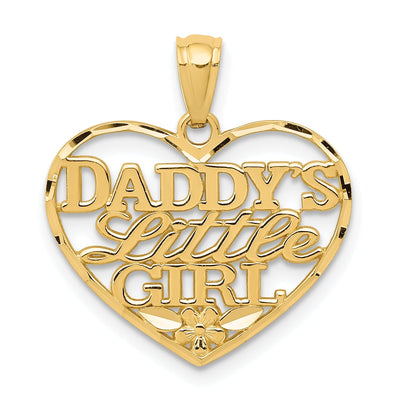 14k Yellow Gold Daddy Little Girl Heart Pendant at $ 100.85 only from Jewelryshopping.com