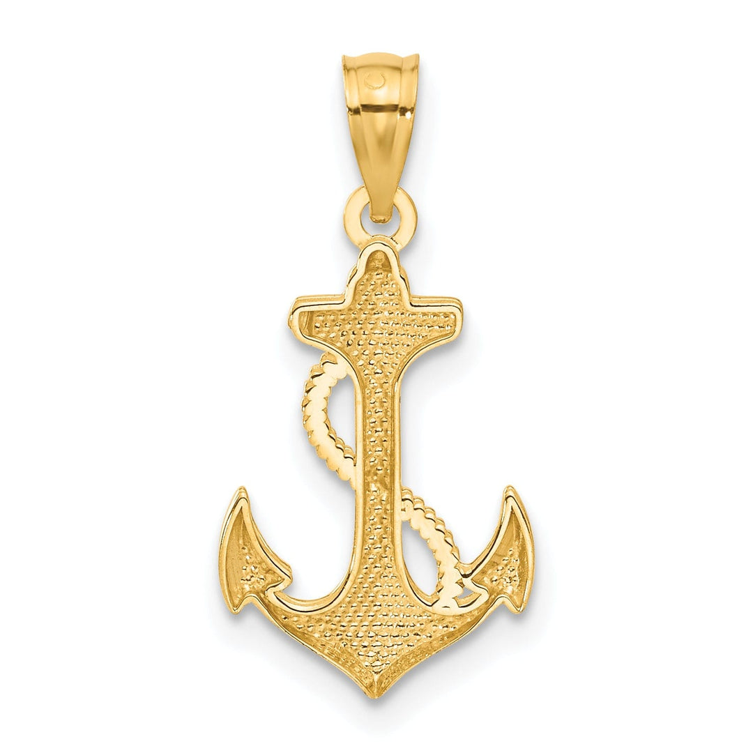 14k Yellow Gold Polished Anchor Pendant