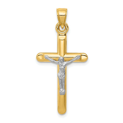 14k Two-tone Gold Hollow Crucifix Pendant at $ 97.07 only from Jewelryshopping.com