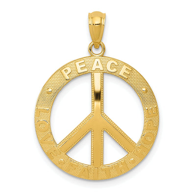 14k Yellow Gold Peace Sign Charm Pendant at $ 208.2 only from Jewelryshopping.com