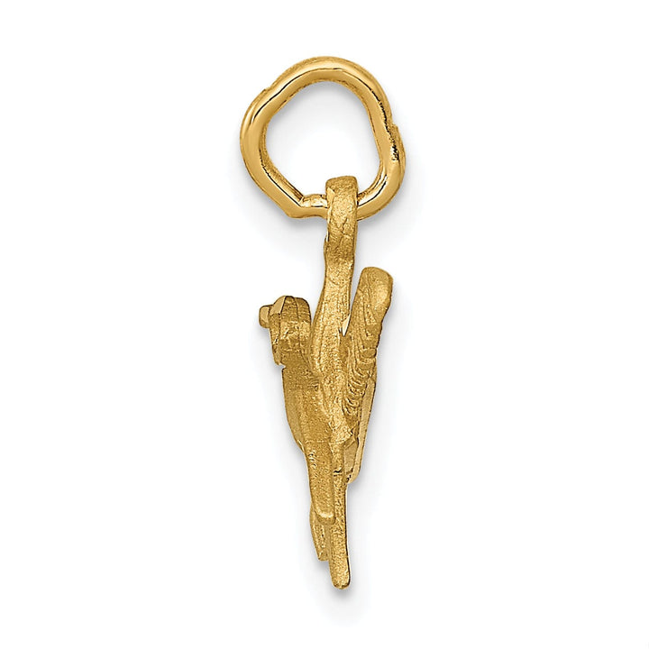 Solid 14k Yellow Gold Comb and Scissors Pendant