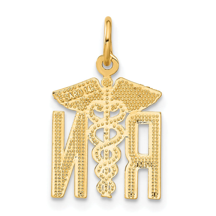 14k Yellow Gold Nurse R.N Charm Pendant