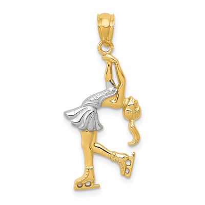 14k Two Gone Gold Ice Skater Charm Pendant at $ 97.07 only from Jewelryshopping.com