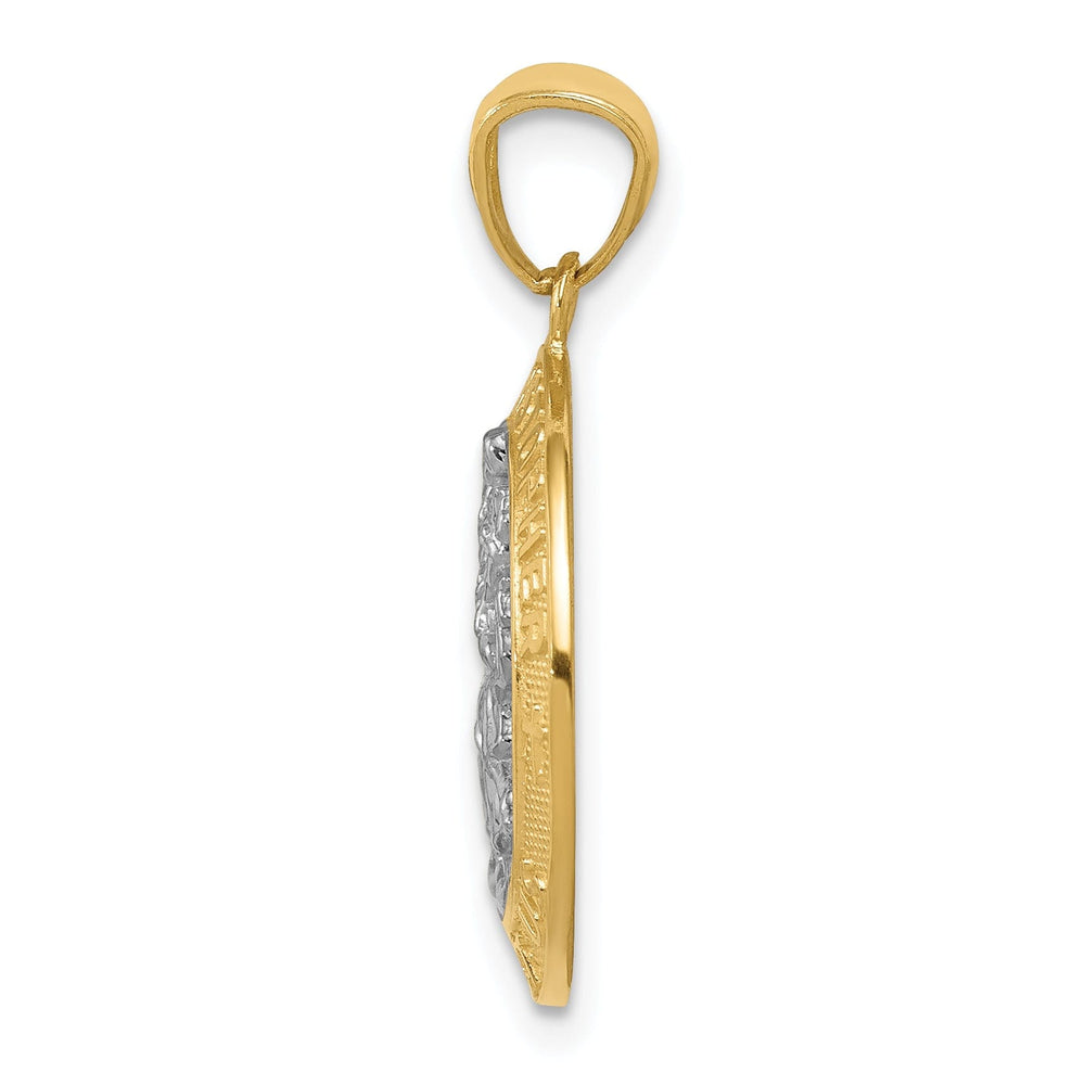 14k Two Tone Gold Saint Christopher Pendant