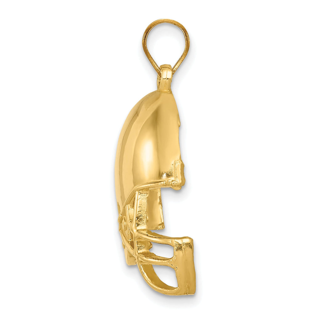 14k Yellow Gold Football Helmet Charm Pendant