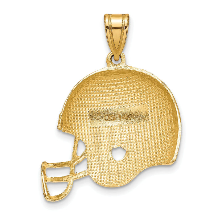 14k Yellow Gold Football Helmet Charm Pendant