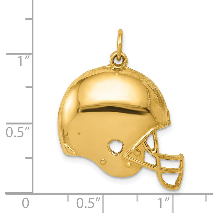 14k Yellow Gold Football Helmet Charm Pendant