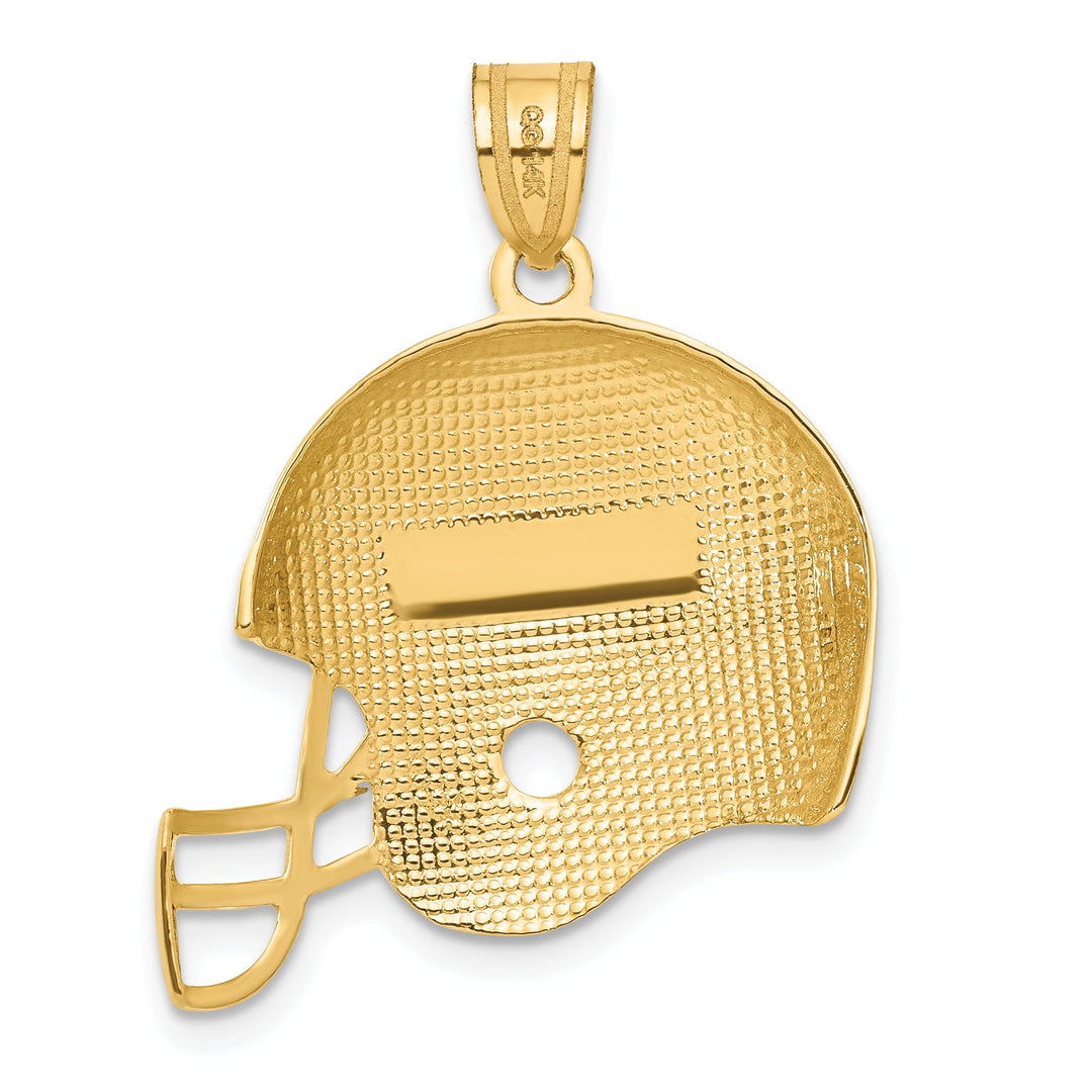 14k Yellow Gold Football Helmet Charm Pendant