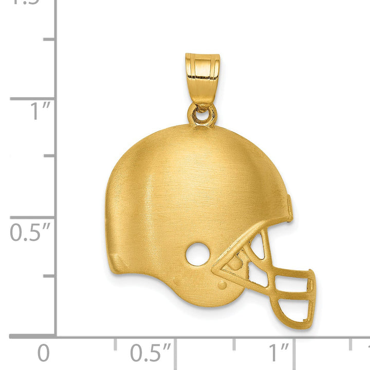 14k Yellow Gold Football Helmet Charm Pendant