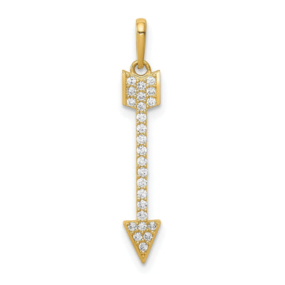 14K Yellow Gold Open Back Solid Polished Finish Cubic Zirconia Arrow Design Charm Pendant at $ 65.16 only from Jewelryshopping.com