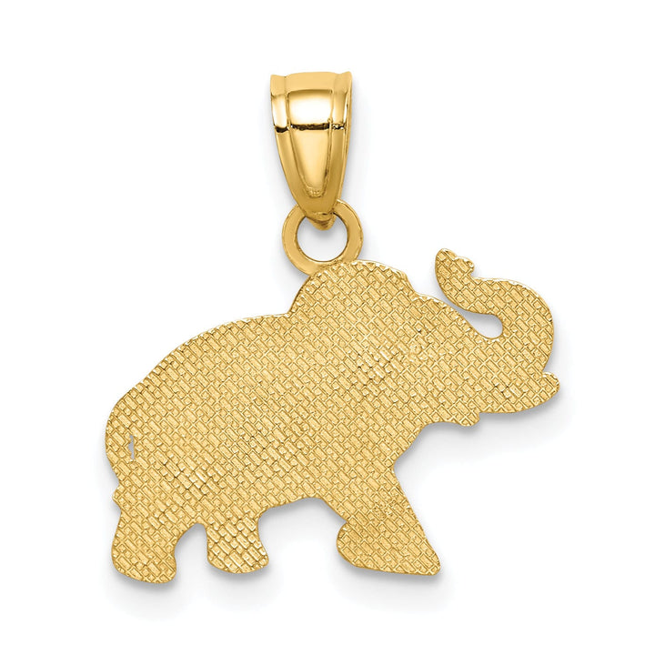 14k Yellow Gold Polished Finish Solid Elephant Charm Pendant