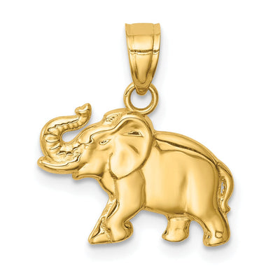 14k Yellow Gold Polished Finish Solid Elephant Charm Pendant at $ 122.74 only from Jewelryshopping.com