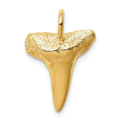 14K Yellow Gold Solid Textured Polished Finish Shark Tooth Charm Pendant at $ 310.28 only from Jewelryshopping.com