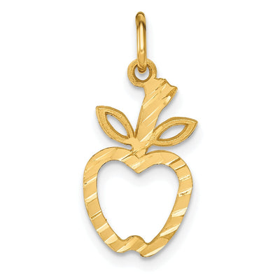 Solid 14k Yellow Gold Apple Charm Pendant at $ 60.25 only from Jewelryshopping.com