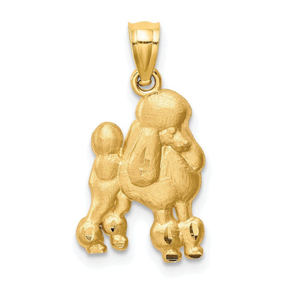 14KYellow Gold Solid Diamond Cut Brushed Finish Poodle Dog Charm Pendant at $ 109.65 only from Jewelryshopping.com