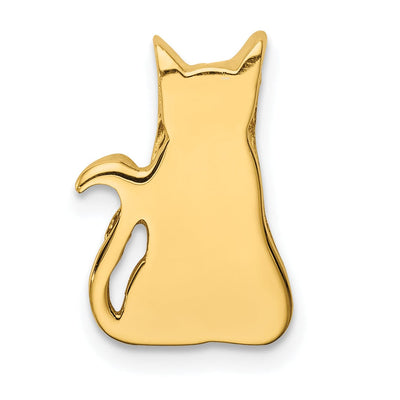 14k Yellow Gold Solid Polished Finish Sitting Cat Cut Out Design Slide Charm Pendant will not fit on Omega Chain at $ 132.14 only from Jewelryshopping.com