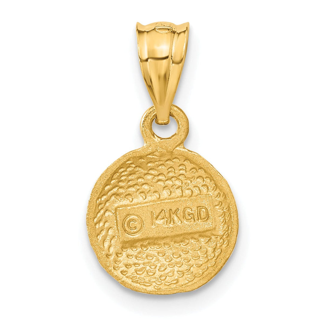 Solid 14k Yellow Gold Basketball Charm Pendant