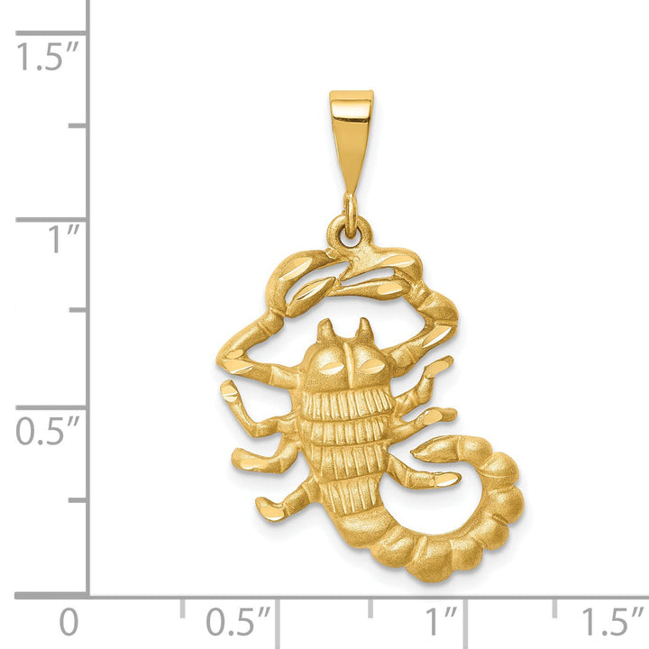 14k Yellow Gold Scorpio Zodiac Charm Pendant