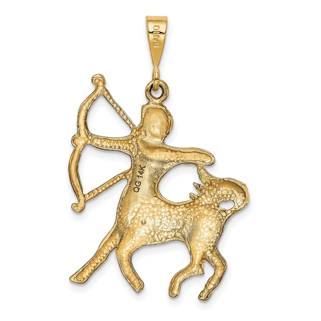 14k Yellow Gold Sagittarius Zodiac Charm Pendant