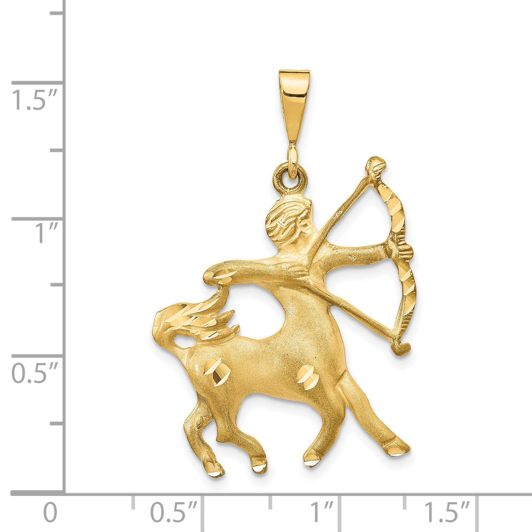 14k Yellow Gold Sagittarius Zodiac Charm Pendant