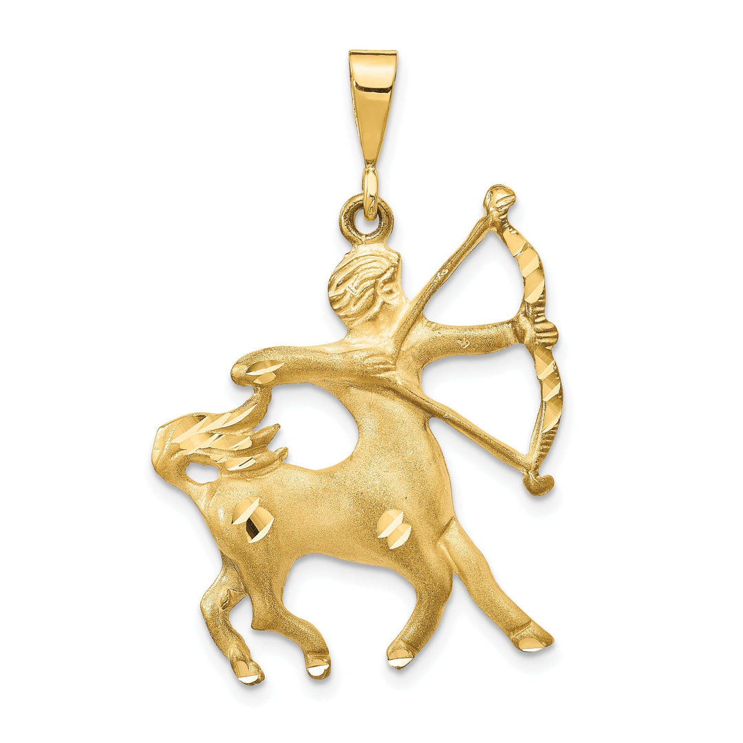 14k Yellow Gold Sagittarius Zodiac Charm Pendant