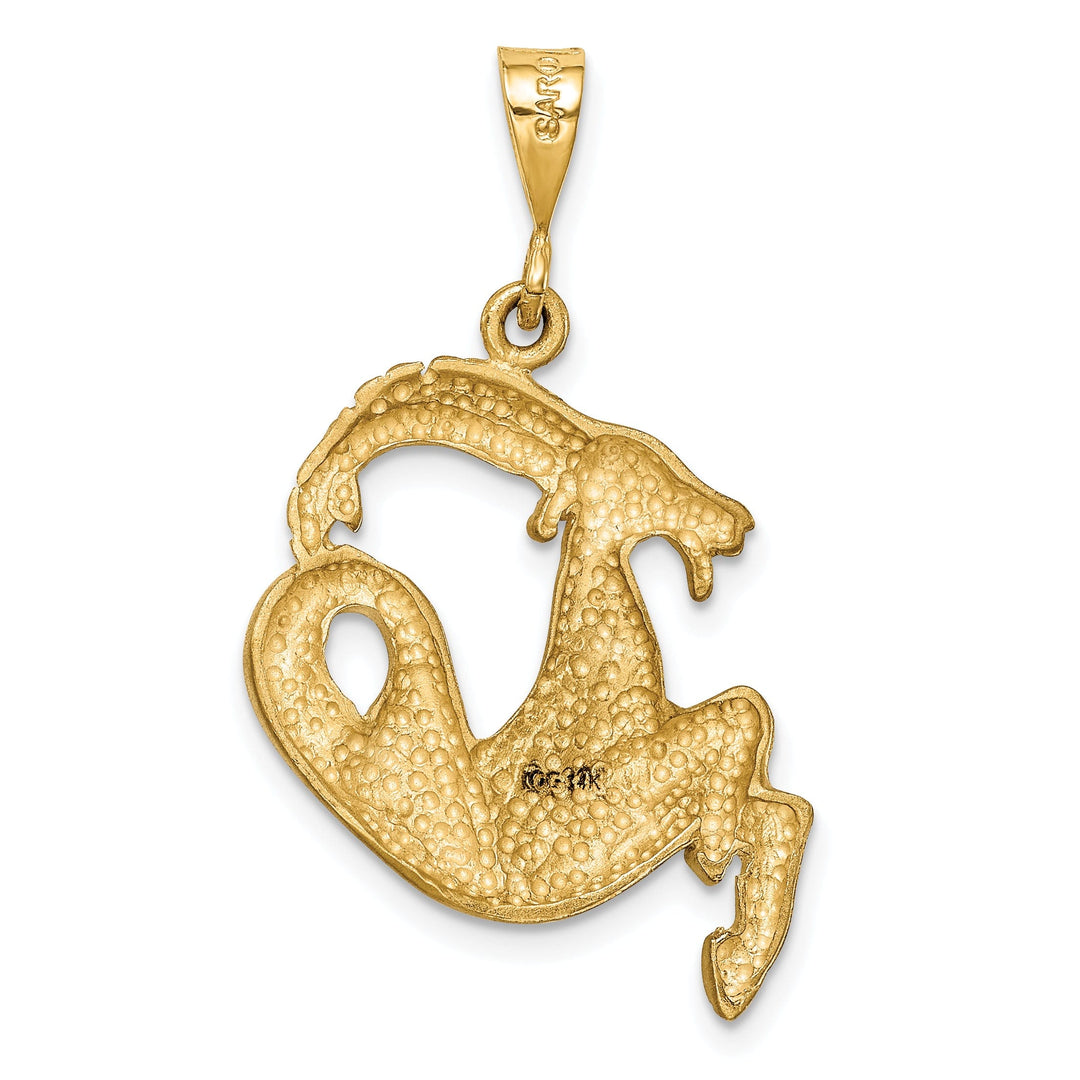 14k Yellow Gold Capricorn Zodiac Charm Pendant