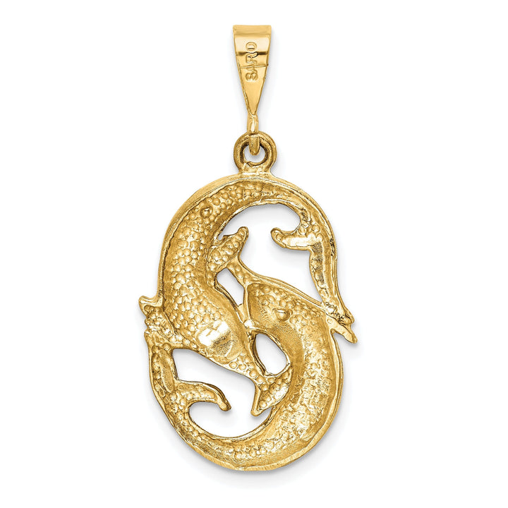 14k Yellow Gold Pisces Zodiac Charm Pendant