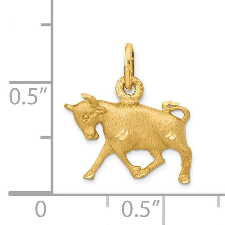 14k Yellow Gold Taurus Zodiac Charm Pendant