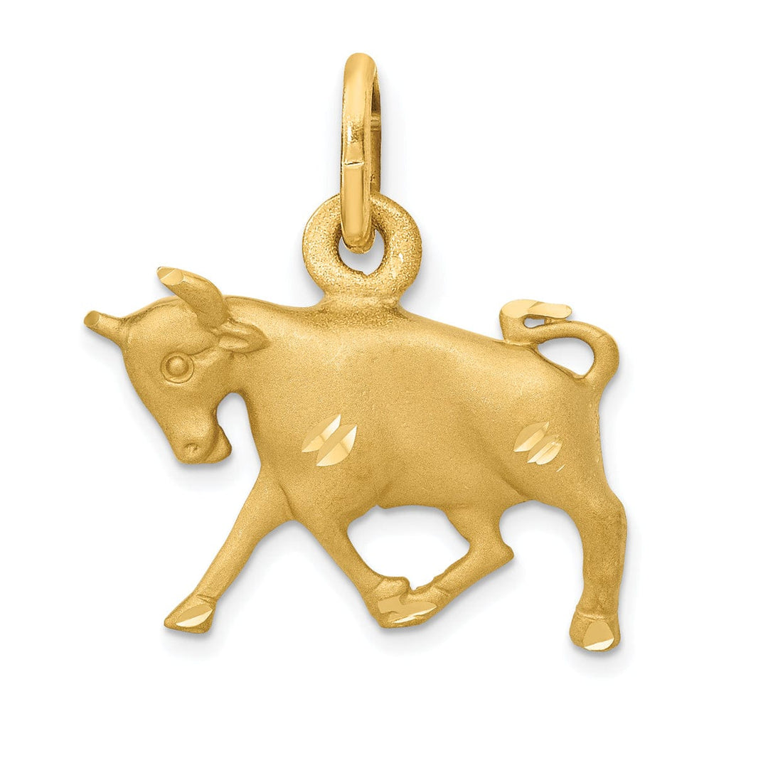 14k Yellow Gold Taurus Zodiac Charm Pendant