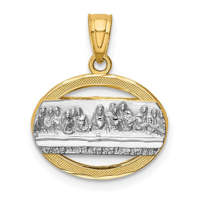 14K Yellow Gold Rhodium Polished Finish The Last Supper Medal Pendant at $ 102.63 only from Jewelryshopping.com