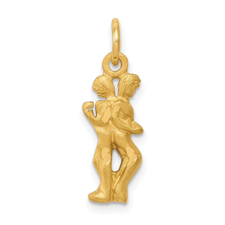 14k Yellow Gold Gemini Zodiac Charm Pendant