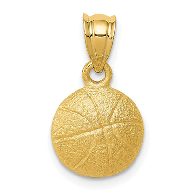 Solid 14k Yellow Gold Basketball Charm Pendant