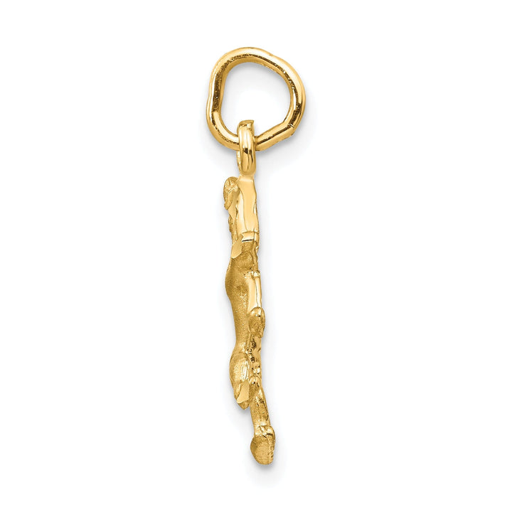 14k Yellow Gold Leo Zodiac Charm Pendant