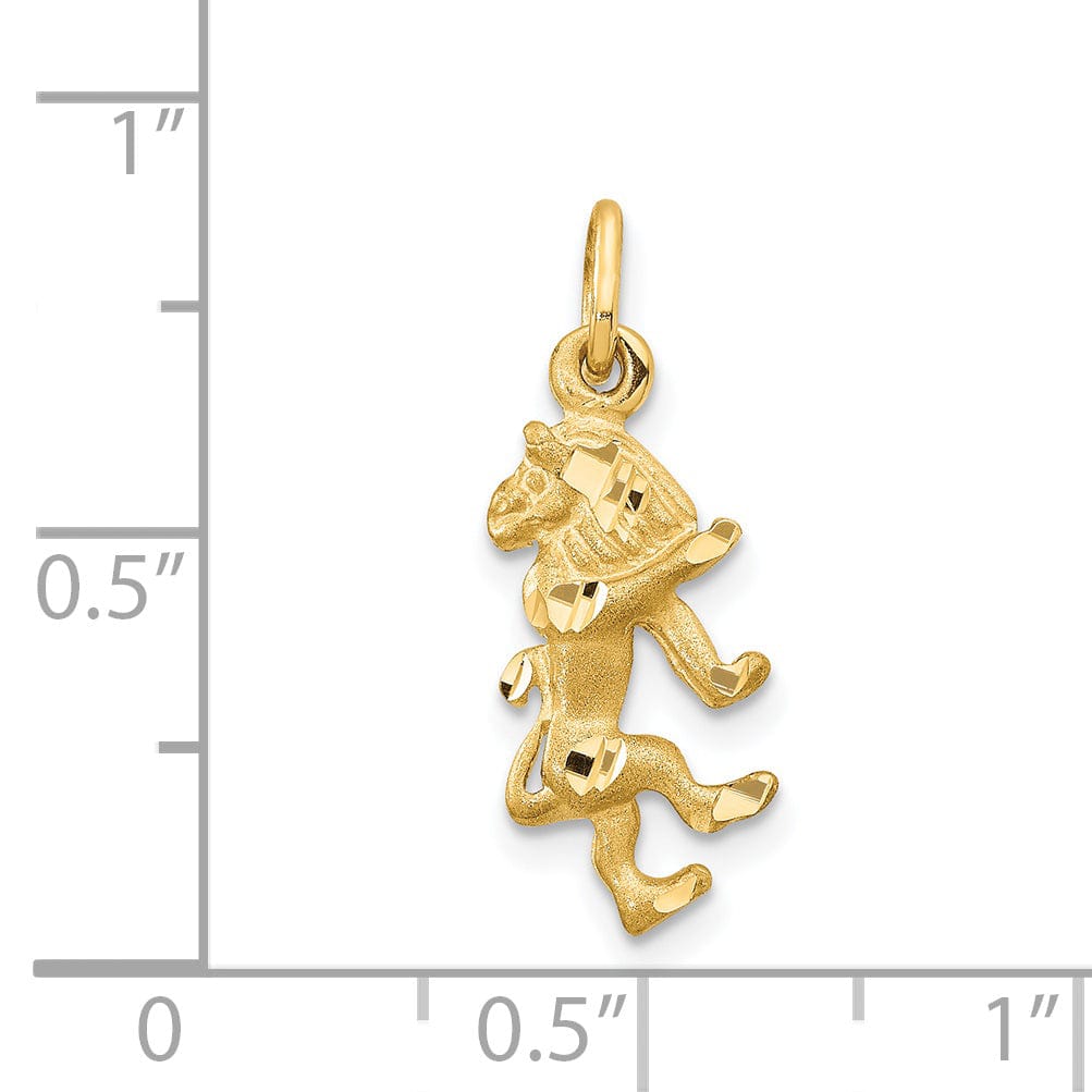 14k Yellow Gold Leo Zodiac Charm Pendant