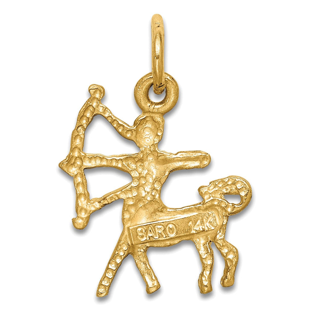 14k Yellow Gold Sagittarius Zodiac Charm Pendant