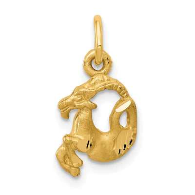 14k Yellow Gold Capricorn Zodiac Charm Pendant