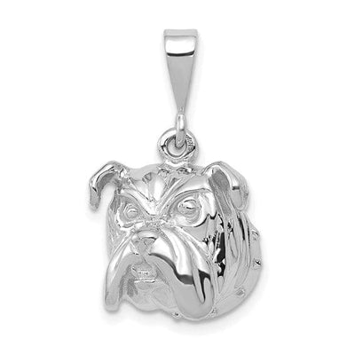 14K White Gold Textured Polished Finish Head Bull Dog Design Charm Pendant at $ 379.41 only from Jewelryshopping.com