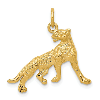 14k Yellow Gold Textured Polished Finish Cheetah Charm Pendant at $ 198.44 only from Jewelryshopping.com