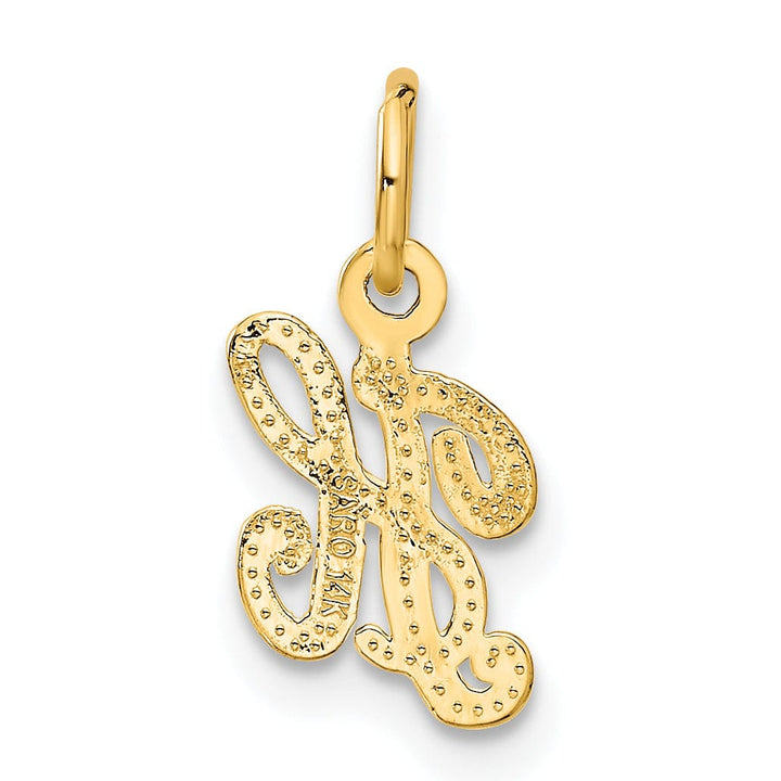 14K Yellow Gold Small Script Design Letter H Initial Charm Pendant