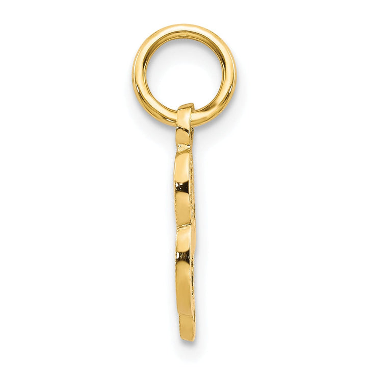 14K Yellow Gold Small Script Design Letter L Initial Charm Pendant