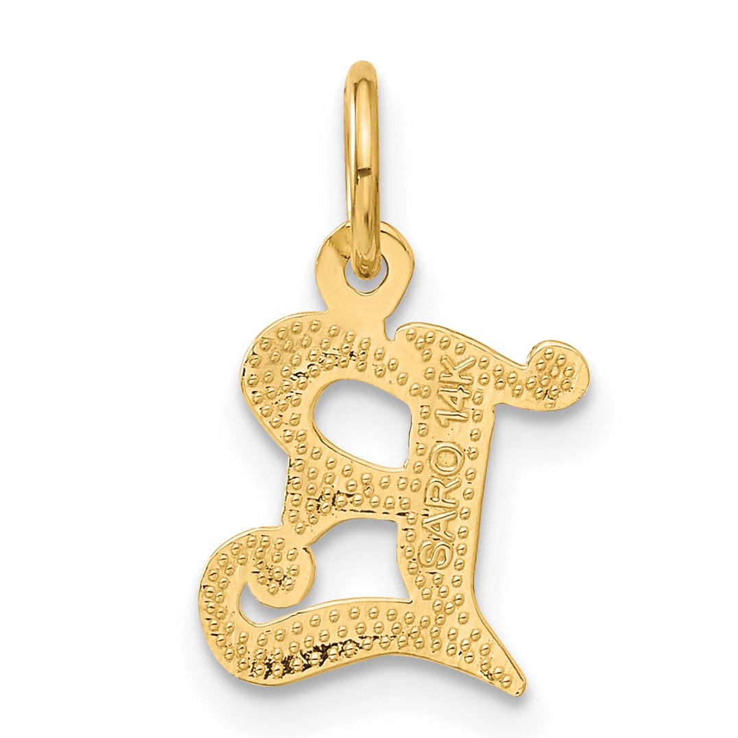 14k Yellow GoldSmall Script Design Letter E Initial Charm Pendant