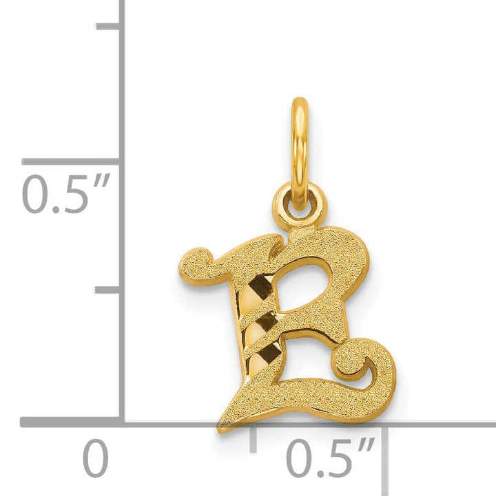 14k Yellow GoldSmall Script Design Letter E Initial Charm Pendant