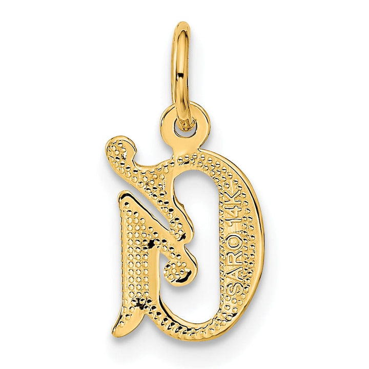 14k Yellow GoldSmall Script Design Letter G Initial Charm Pendant