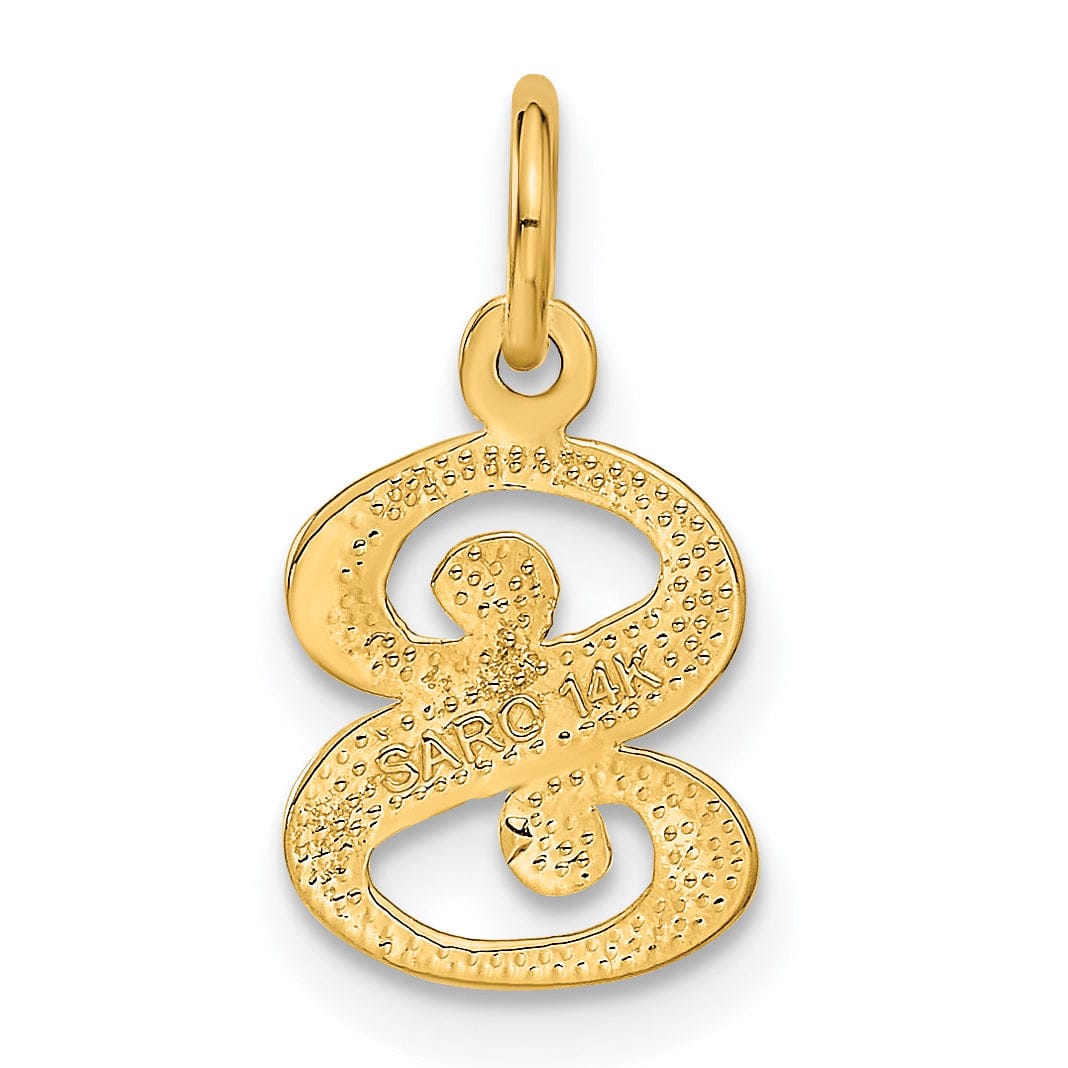 14k Yellow GoldSmall Script Design Letter S Initial Charm Pendant