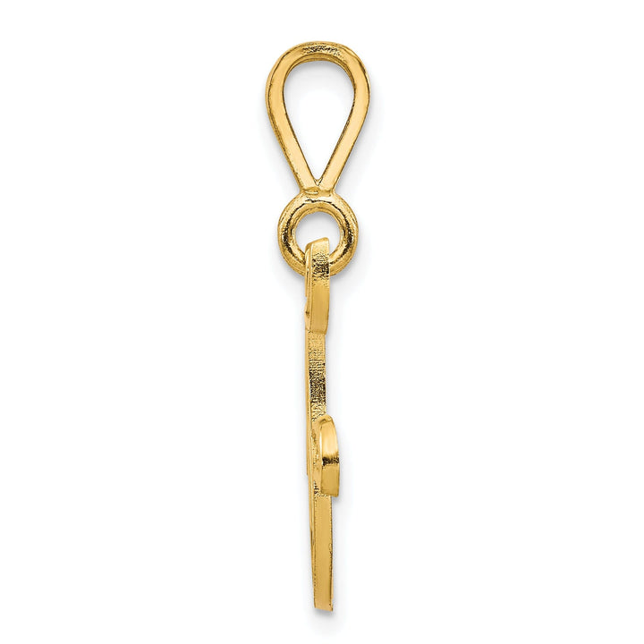 14K Yellow GoldFancy Filigree Script Design Letter F Initial Pendant