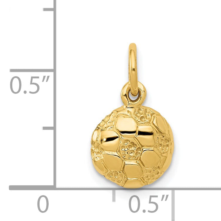 Solid 14k Yellow Gold Soccer Ball Charm Pendant